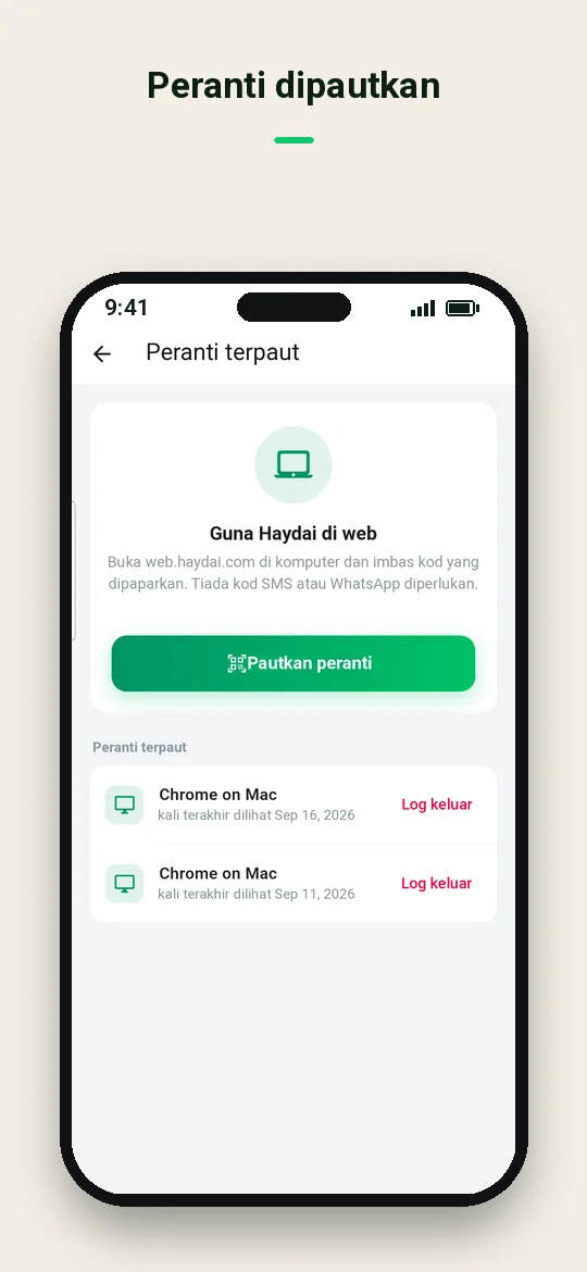 Peranti dipautkan — Haydai