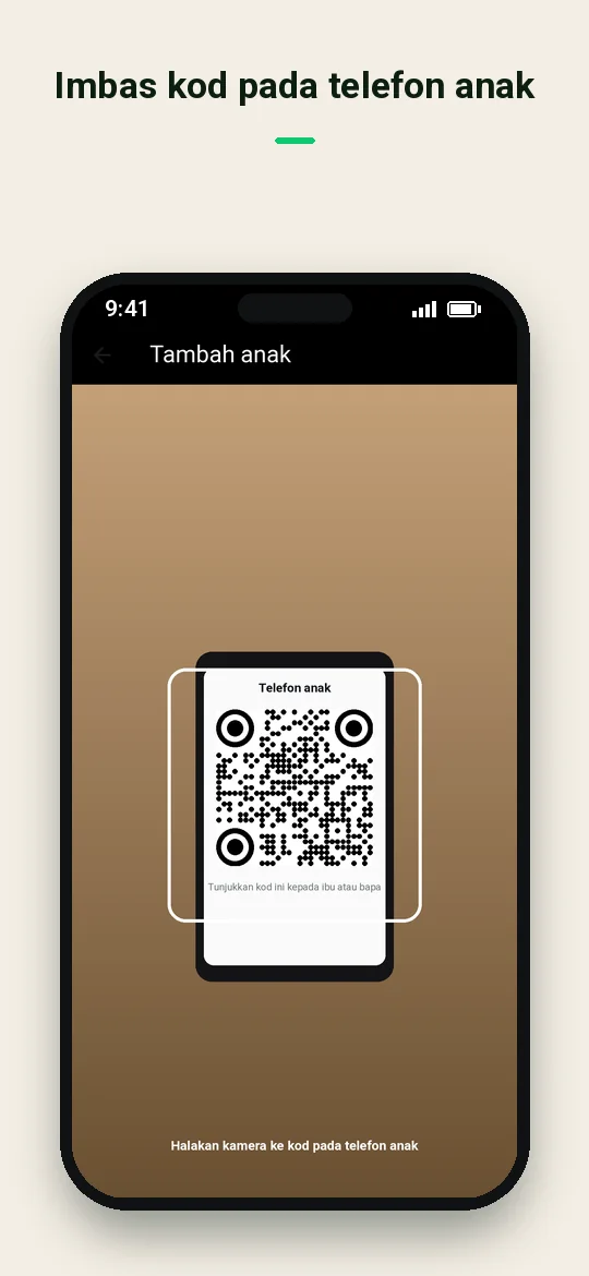 Imbas kod pada telefon anak — Haydai