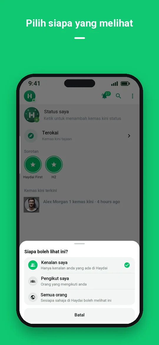 Pilih siapa yang melihat — Haydai