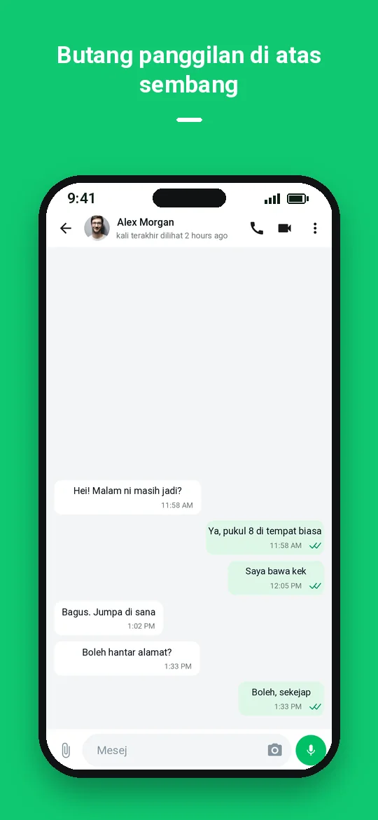Butang panggilan di atas sembang — Haydai