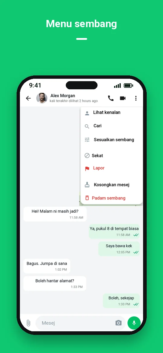 Menu sembang — Haydai