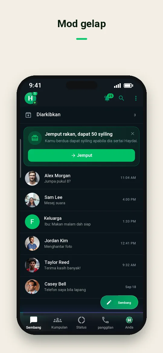 Mod gelap — Haydai