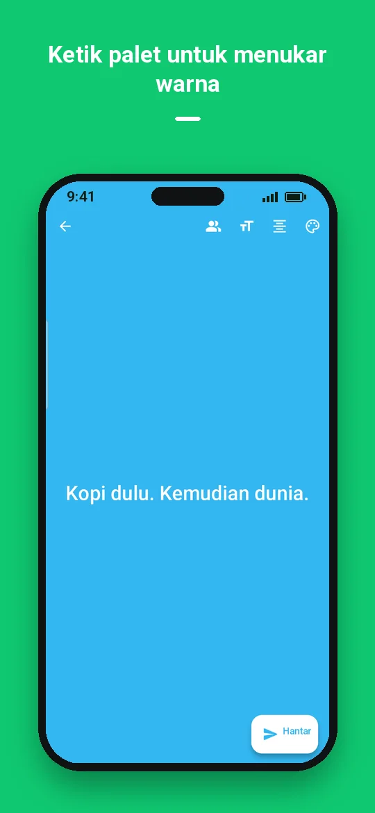 Ketik palet untuk menukar warna — Haydai