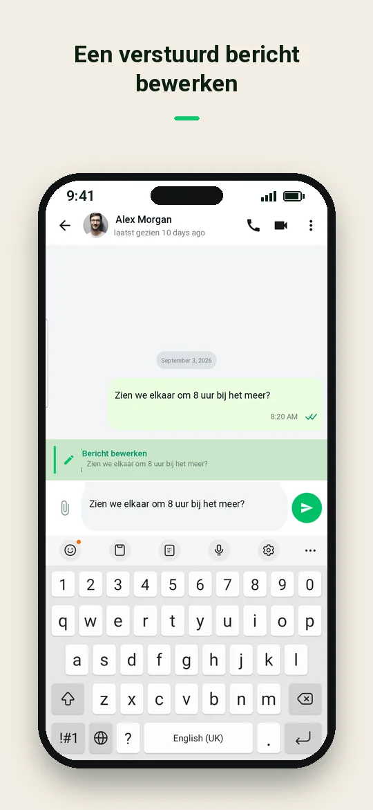 Een verstuurd bericht bewerken — Haydai