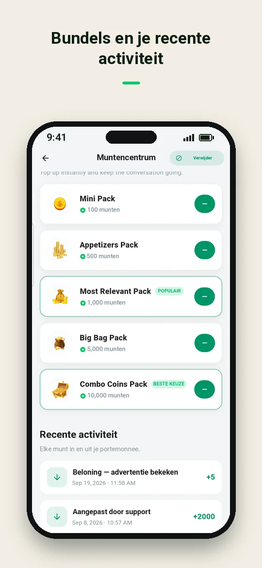Bundels en je recente activiteit — Haydai