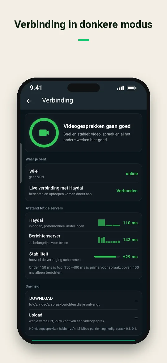 Verbinding in donkere modus — Haydai