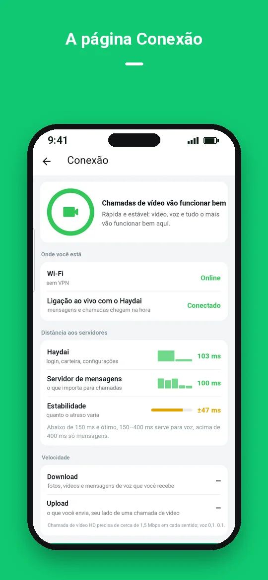 A página Conexão — Haydai
