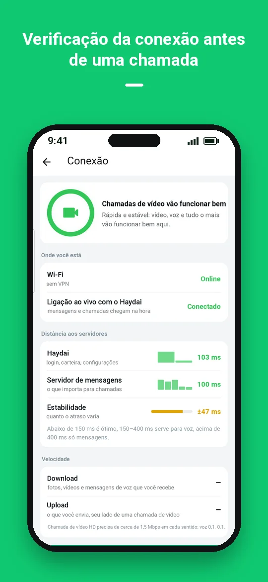 Verificação da conexão antes de uma chamada — Haydai