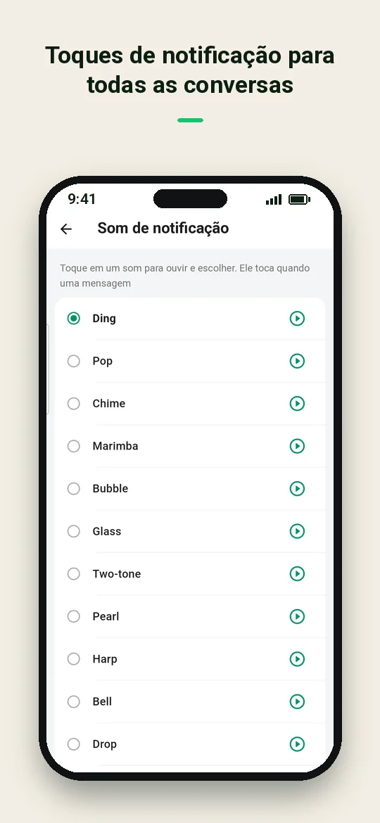 Toques de notificação para todas as conversas — Haydai