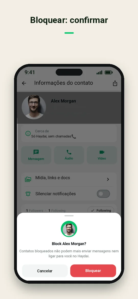 Bloquear: confirmar — Haydai