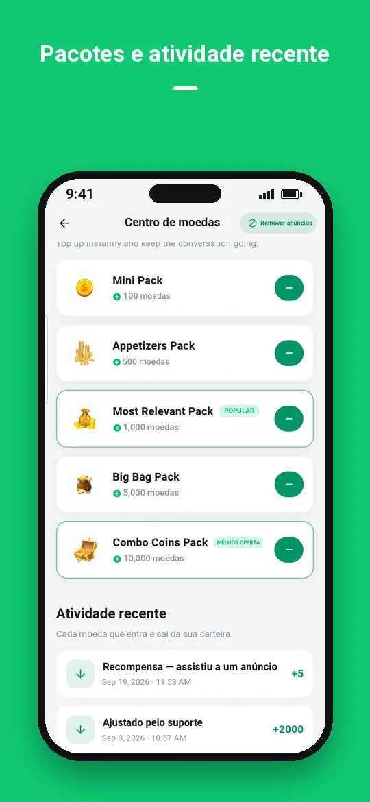Pacotes e atividade recente — Haydai