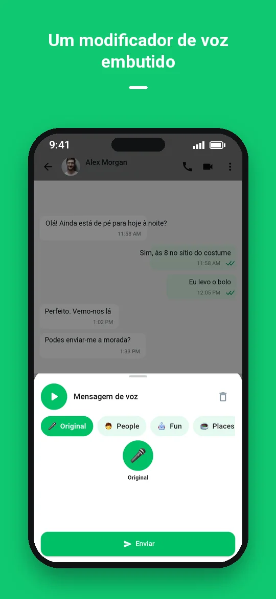 Um modificador de voz embutido — Haydai