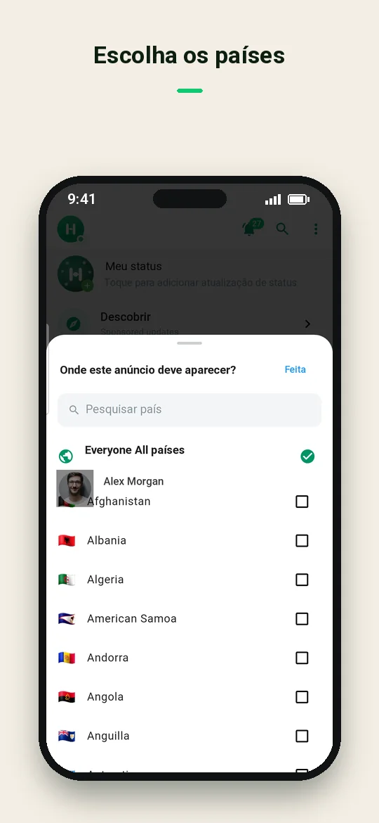 Escolha os países — Haydai
