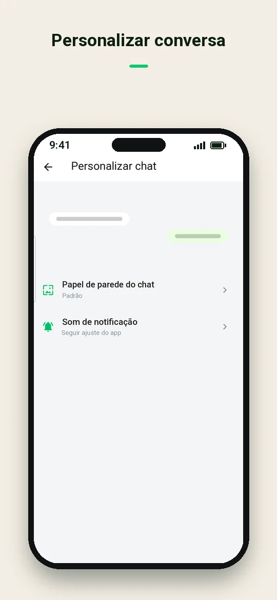 Personalizar conversa — Haydai