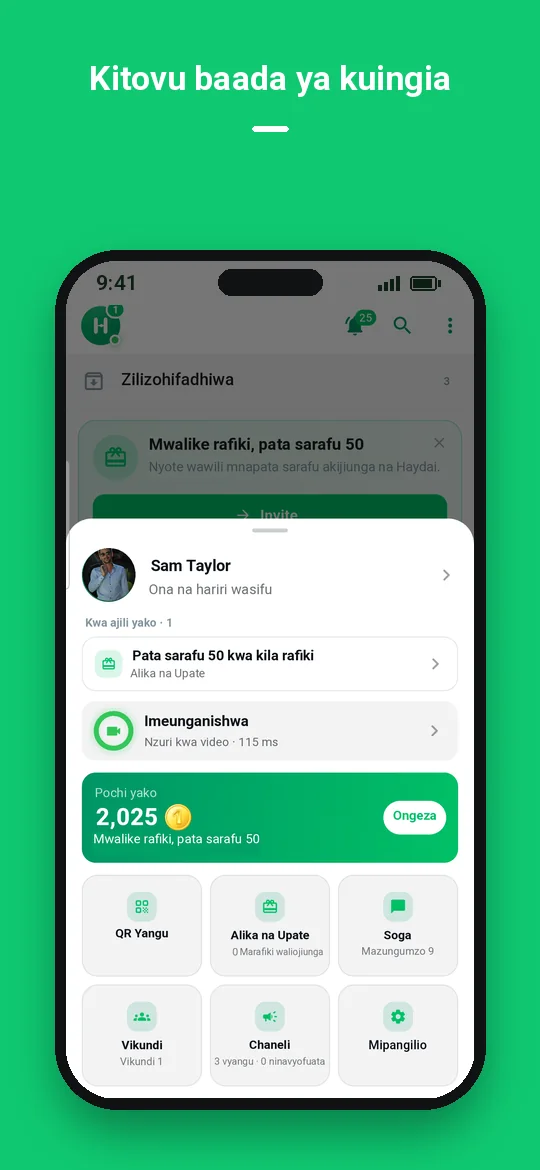 Kitovu baada ya kuingia — Haydai