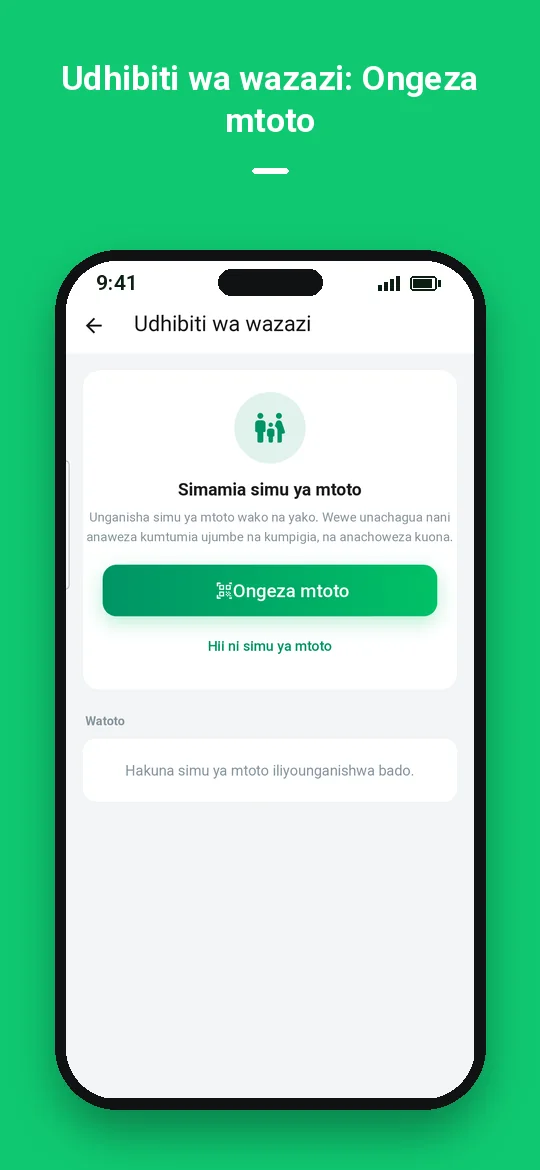 Udhibiti wa wazazi: Ongeza mtoto — Haydai