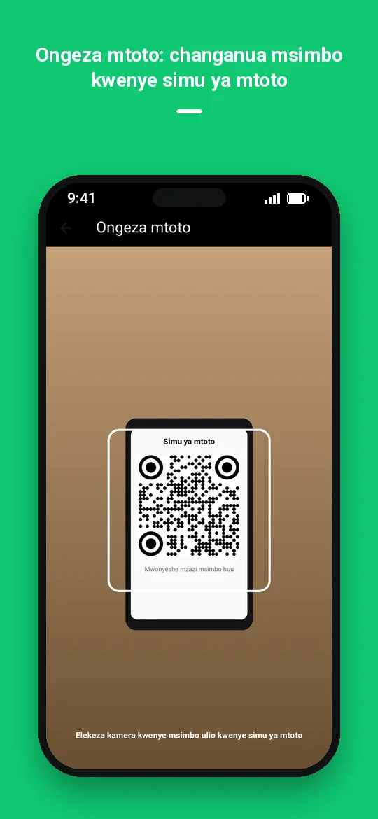Ongeza mtoto: changanua msimbo kwenye simu ya mtoto — Haydai