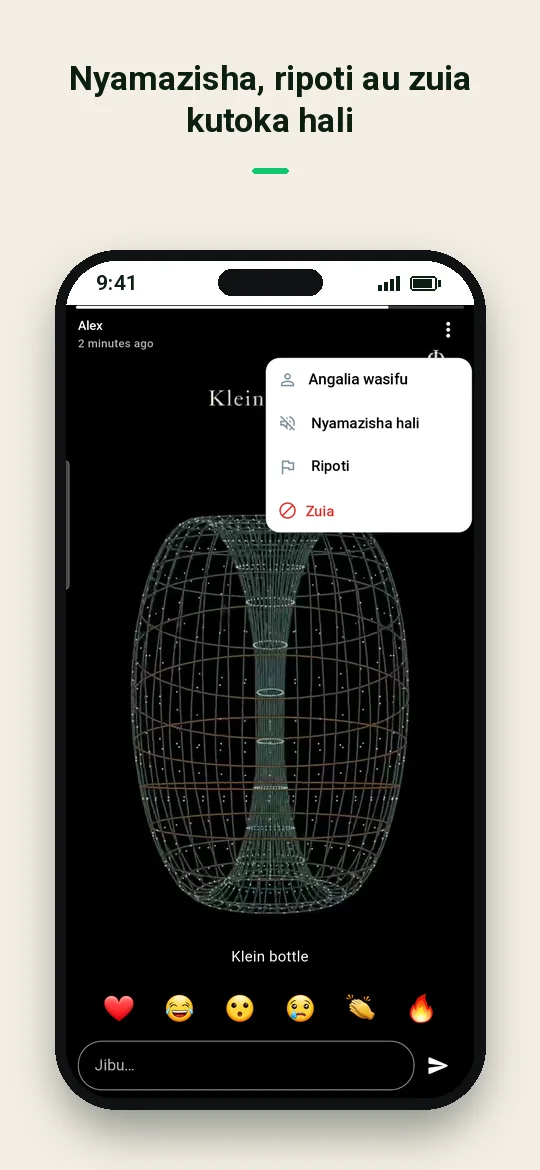 Nyamazisha, ripoti au zuia kutoka hali — Haydai