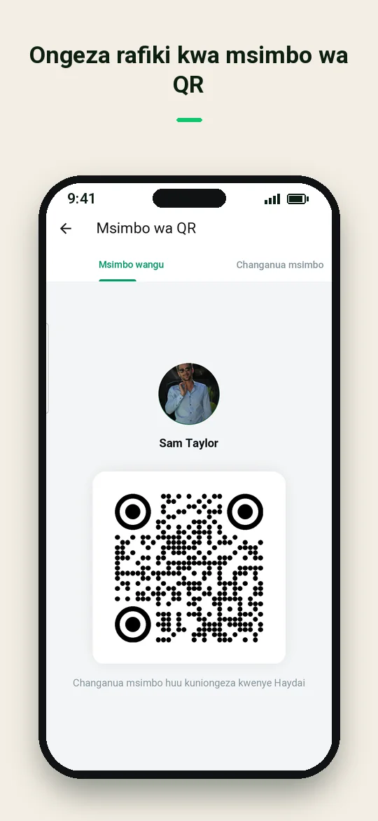Ongeza rafiki kwa msimbo wa QR — Haydai