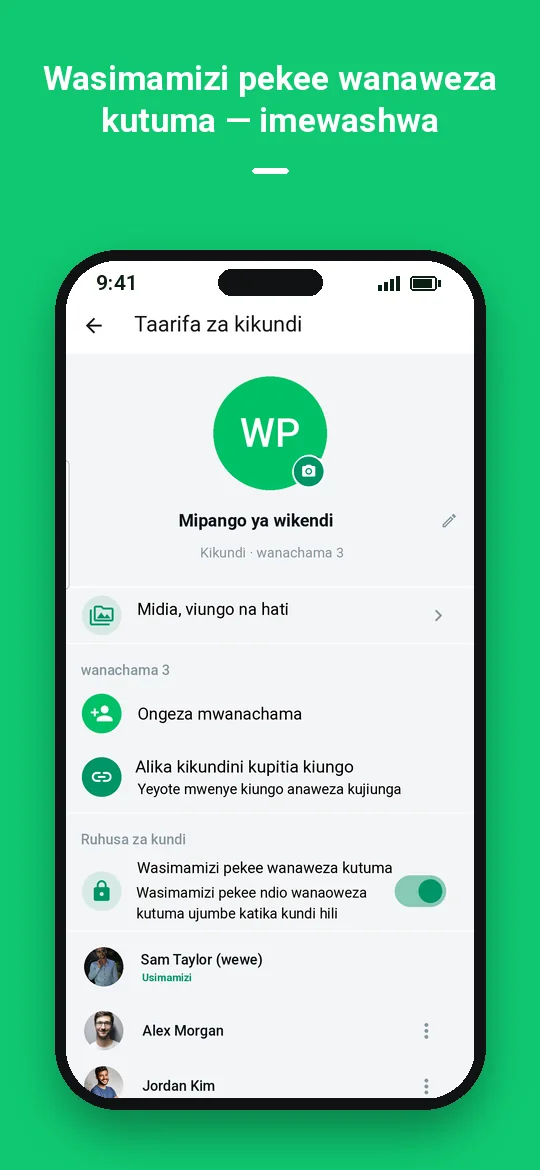 Wasimamizi pekee wanaweza kutuma — imewashwa — Haydai