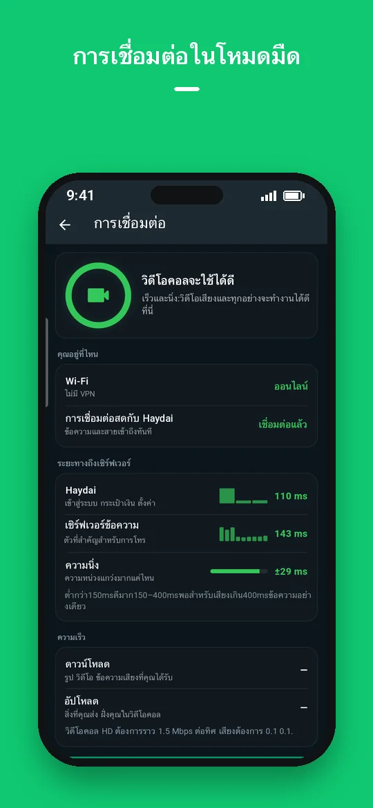 การเชื่อมต่อในโหมดมืด — Haydai