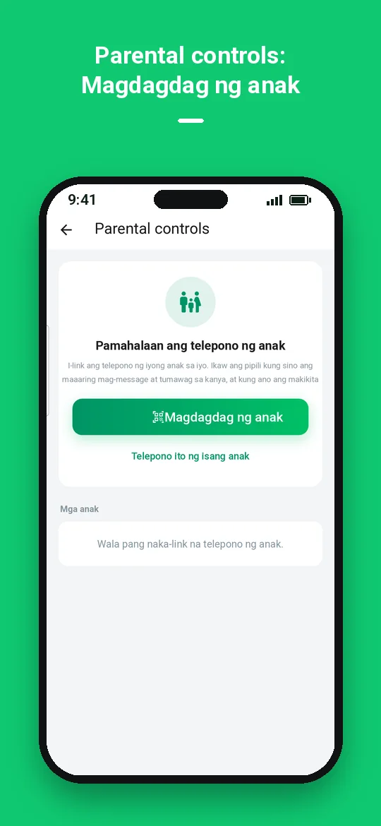Parental controls: Magdagdag ng anak — Haydai