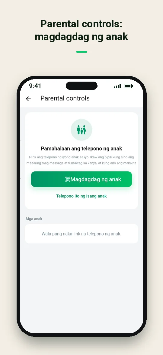 Parental controls: magdagdag ng anak — Haydai
