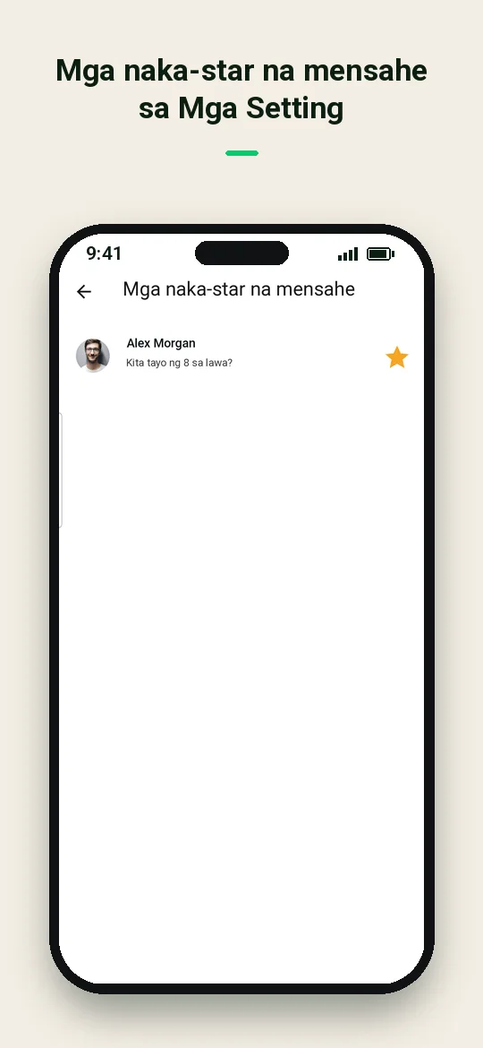 Mga naka-star na mensahe sa Mga Setting — Haydai
