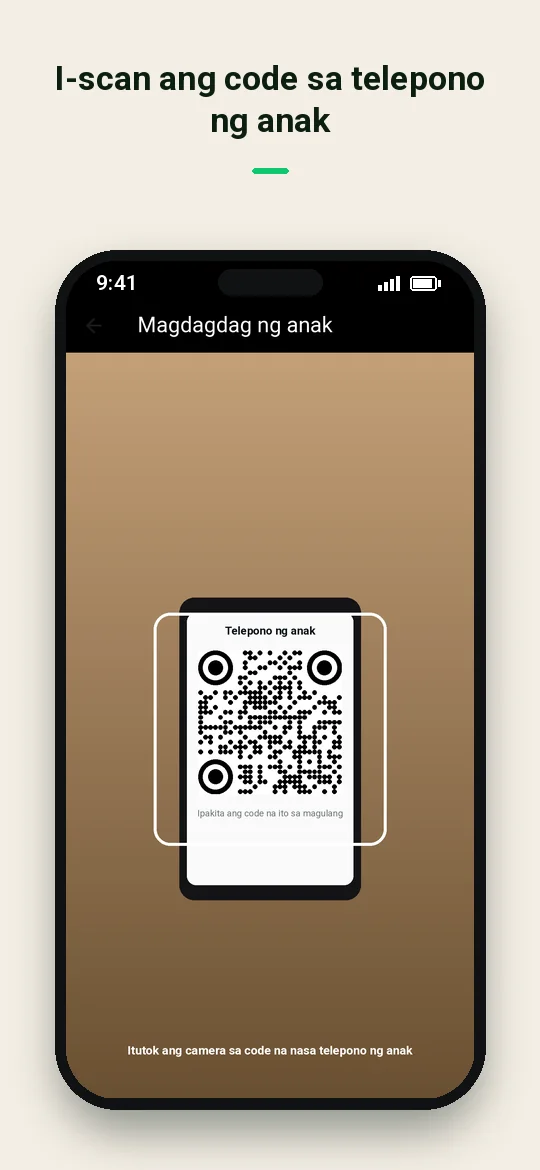 I-scan ang code sa telepono ng anak — Haydai