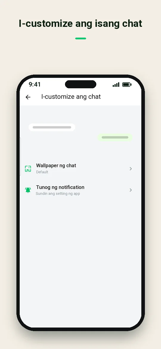 I-customize ang isang chat — Haydai
