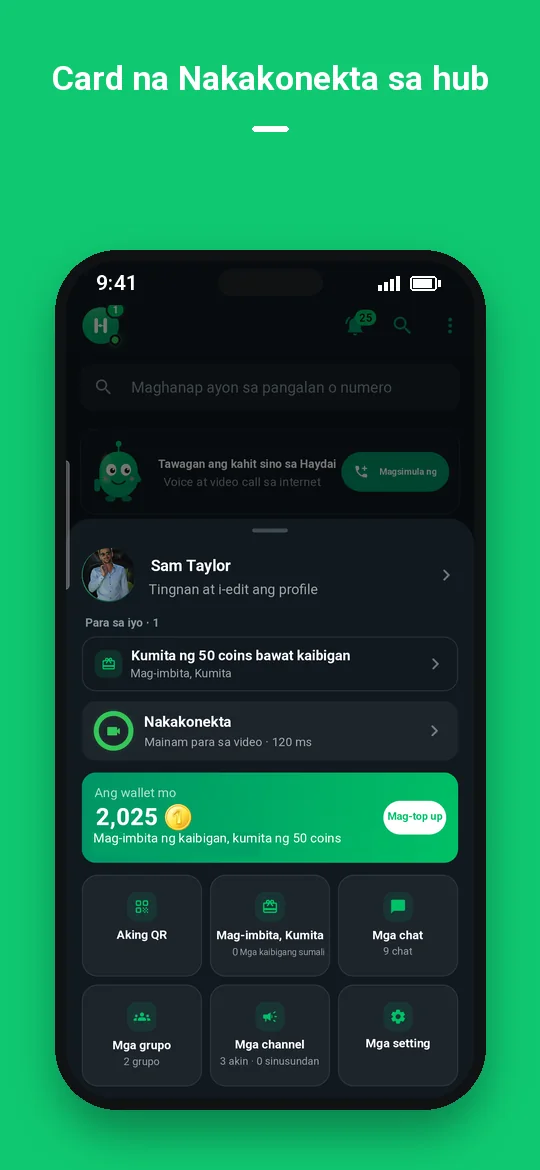 Card na Nakakonekta sa hub — Haydai