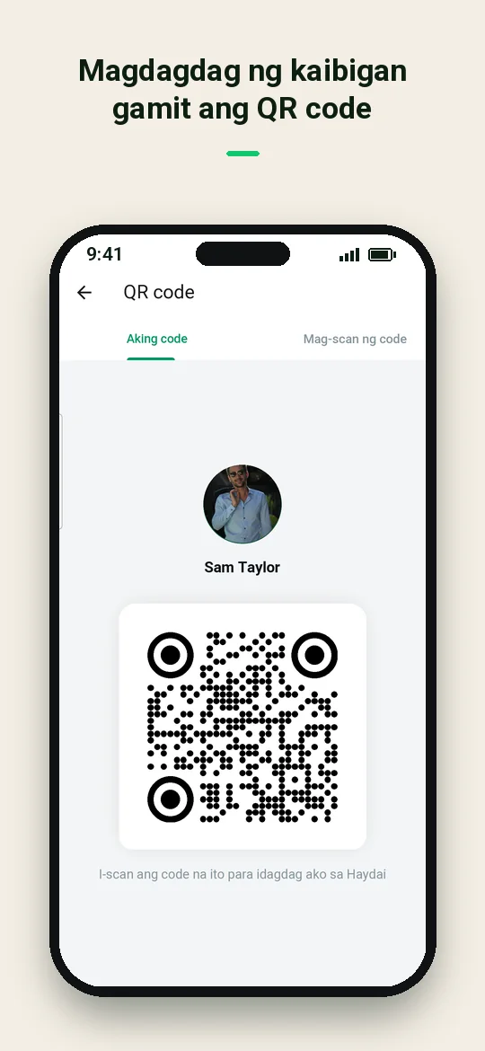 Magdagdag ng kaibigan gamit ang QR code — Haydai