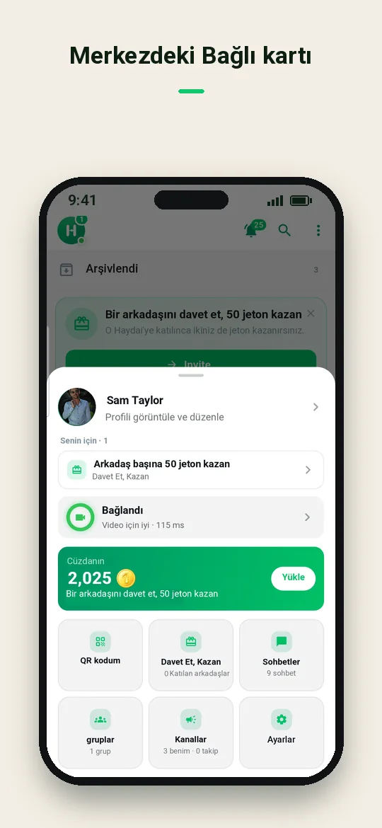 Merkezdeki Bağlı kartı — Haydai