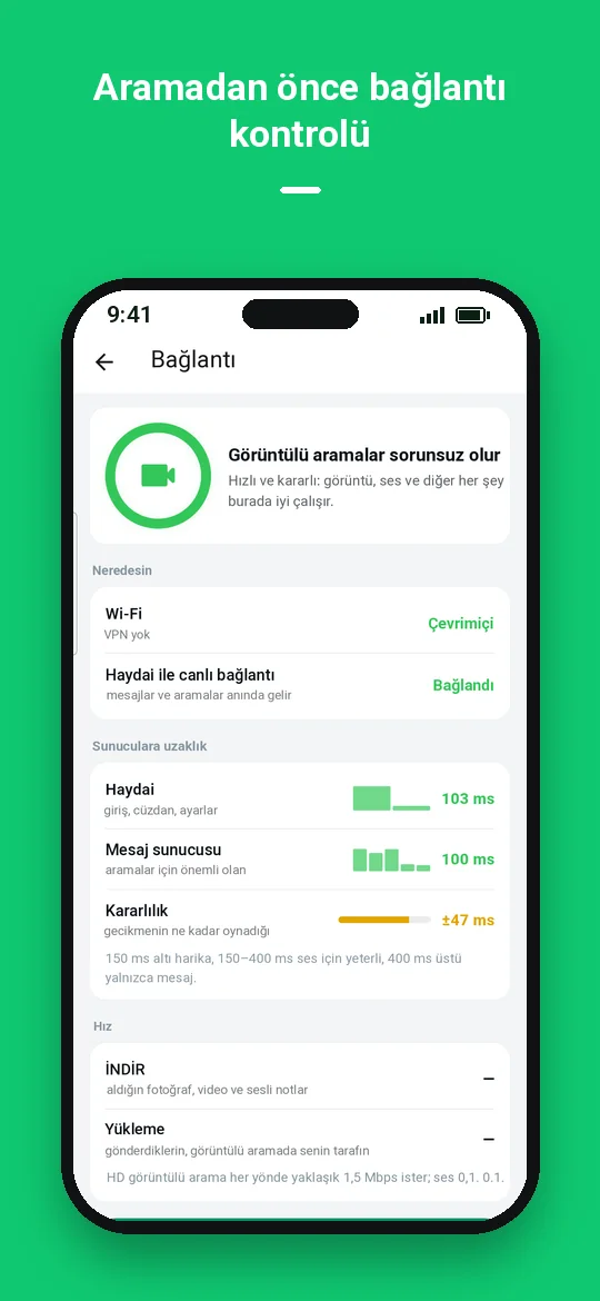 Aramadan önce bağlantı kontrolü — Haydai