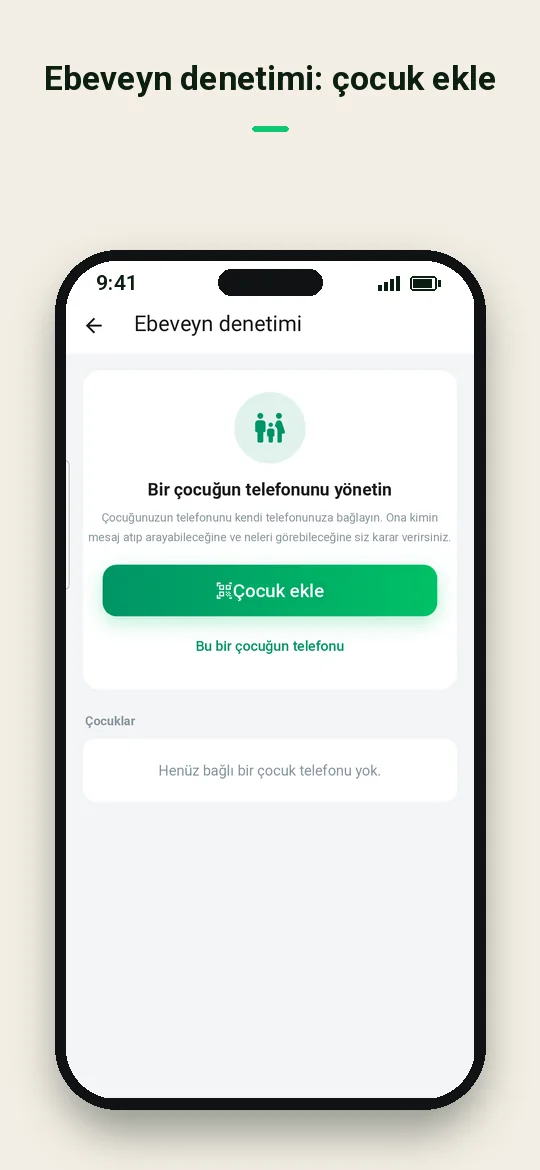 Ebeveyn denetimi: çocuk ekle — Haydai