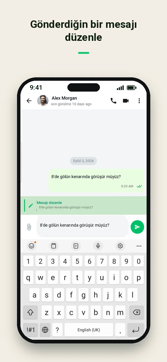 Gönderdiğin bir mesajı düzenle — Haydai