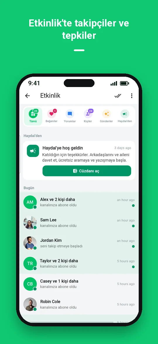Etkinlik'te takipçiler ve tepkiler — Haydai