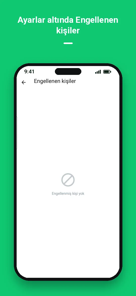 Ayarlar altında Engellenen kişiler — Haydai