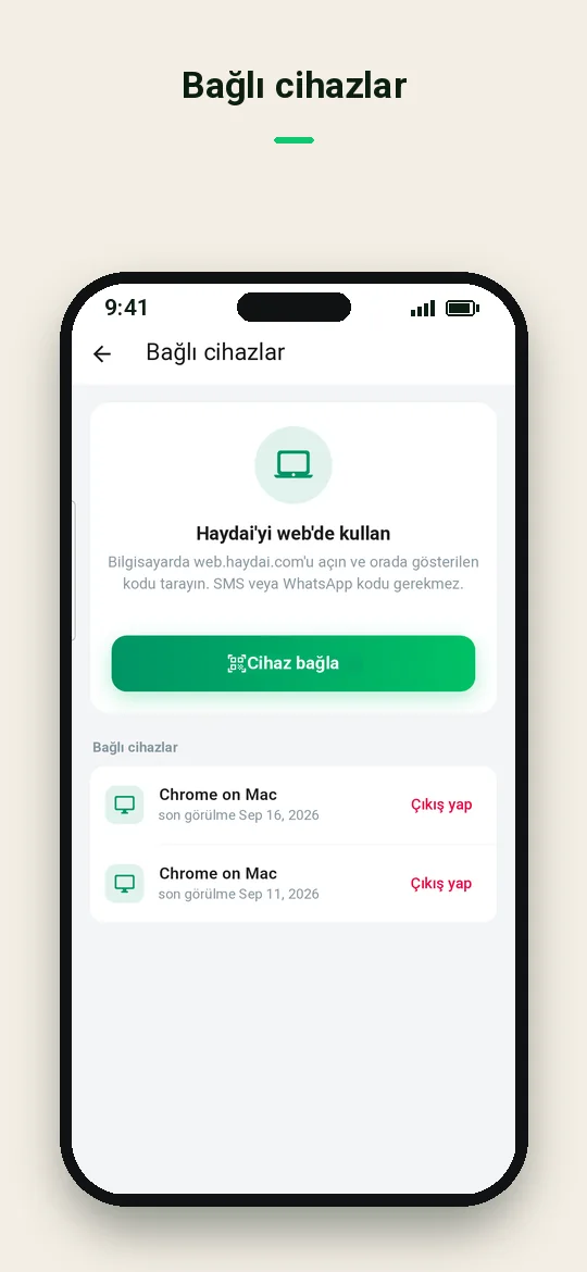 Bağlı cihazlar — Haydai