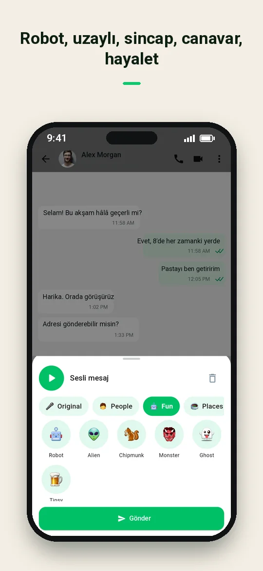 Robot, uzaylı, sincap, canavar, hayalet — Haydai
