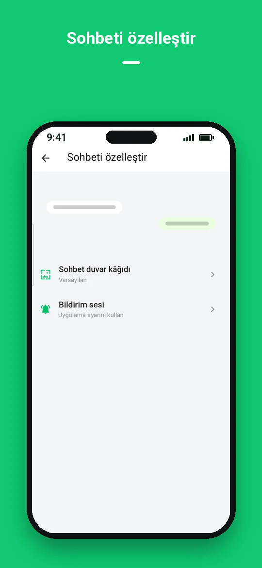 Sohbeti özelleştir — Haydai