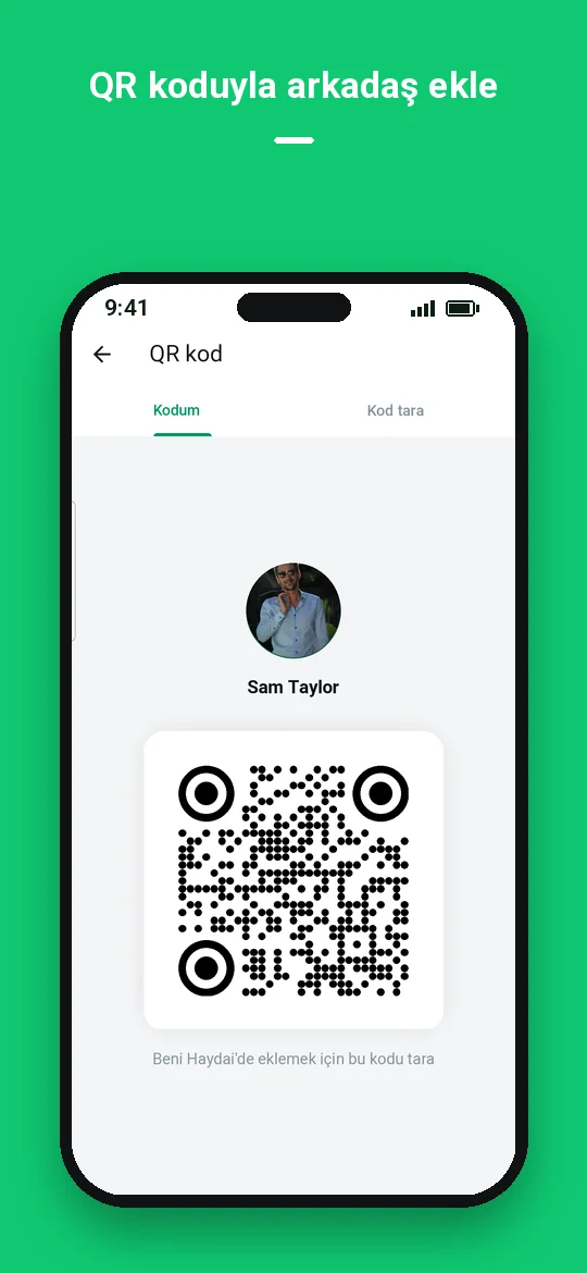 QR koduyla arkadaş ekle — Haydai