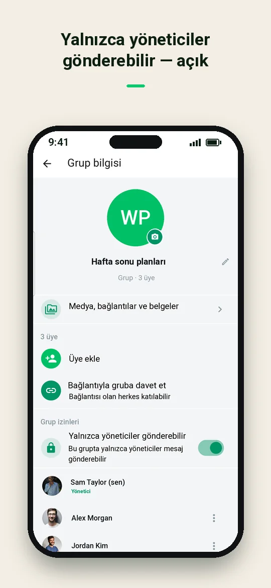 Yalnızca yöneticiler gönderebilir — açık — Haydai