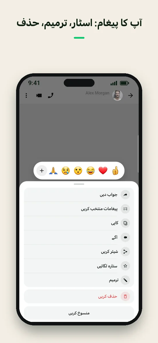 آپ کا پیغام: اسٹار، ترمیم، حذف — Haydai