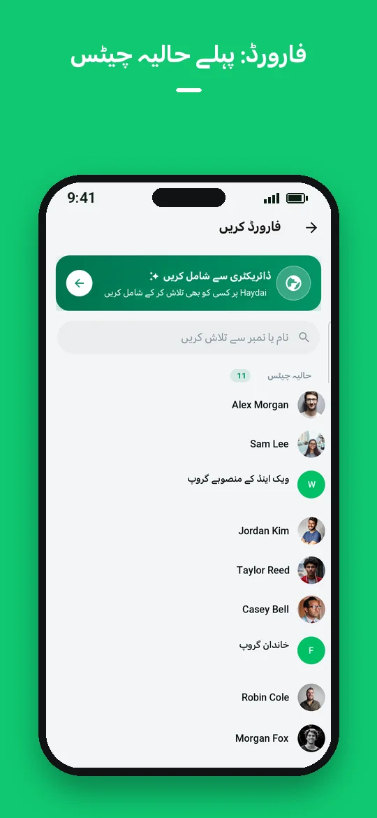فارورڈ: پہلے حالیہ چیٹس — Haydai