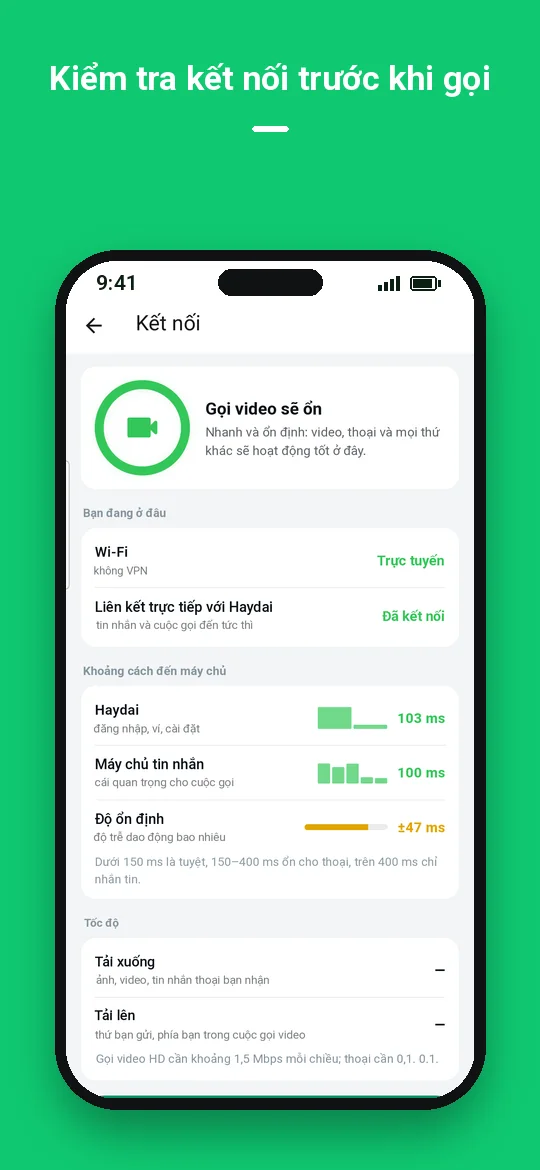 Kiểm tra kết nối trước khi gọi — Haydai