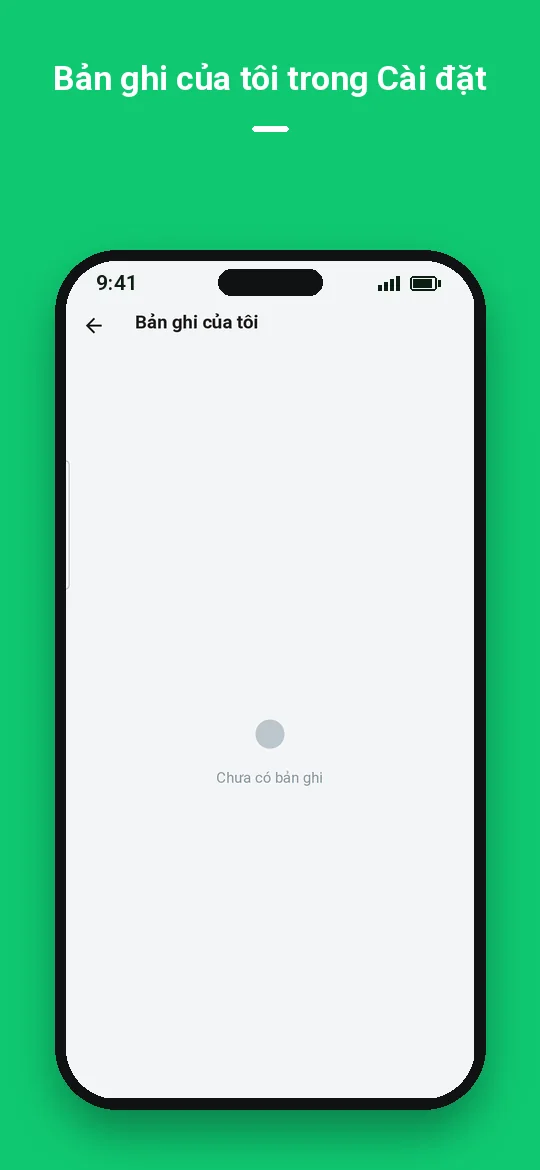 Bản ghi của tôi trong Cài đặt — Haydai