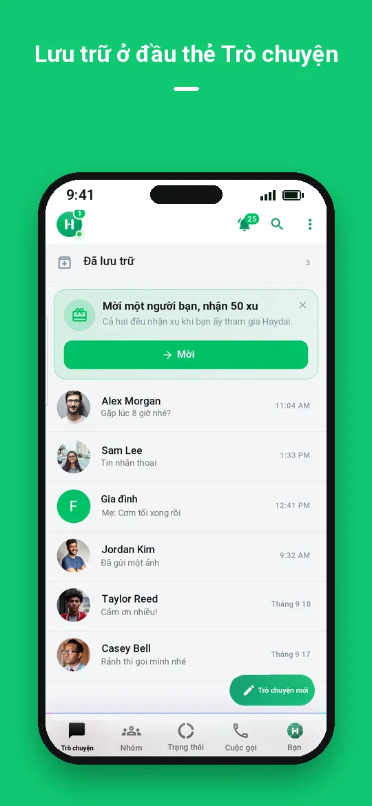 Lưu trữ ở đầu thẻ Trò chuyện — Haydai