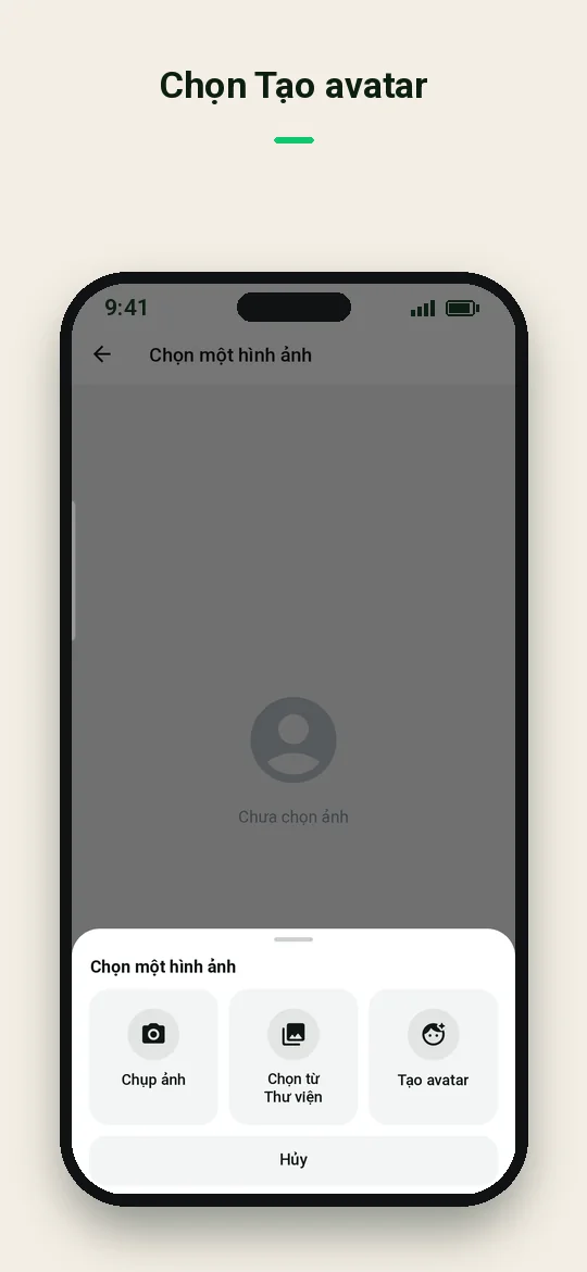 Chọn Tạo avatar — Haydai