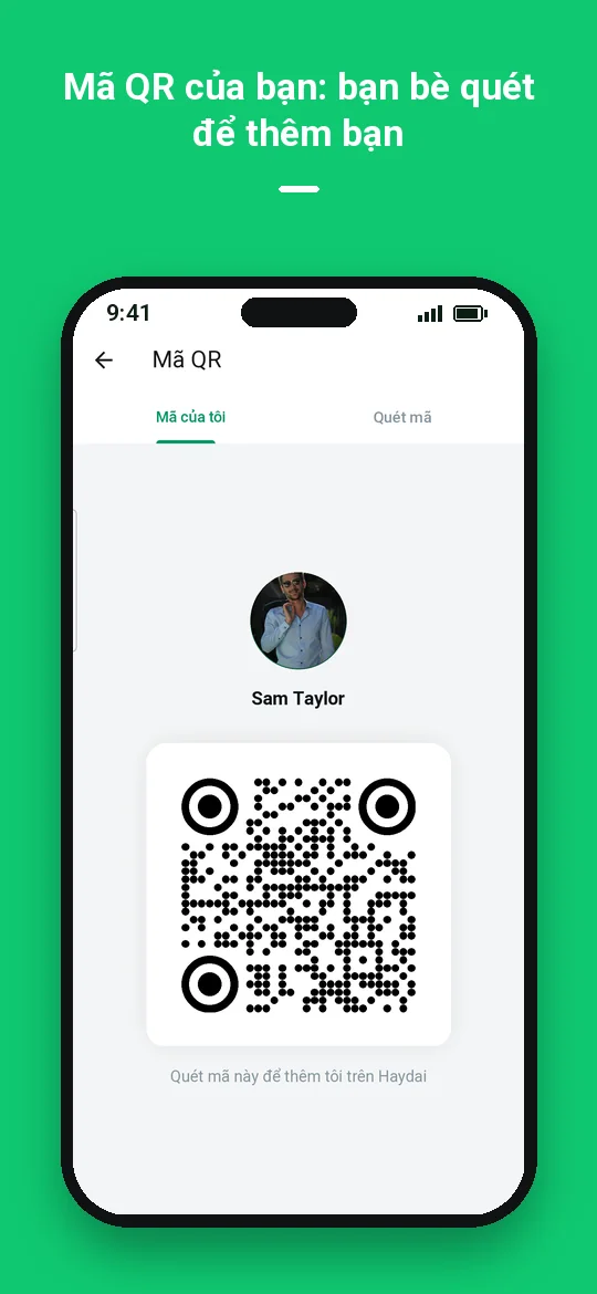 Mã QR của bạn: bạn bè quét để thêm bạn — Haydai